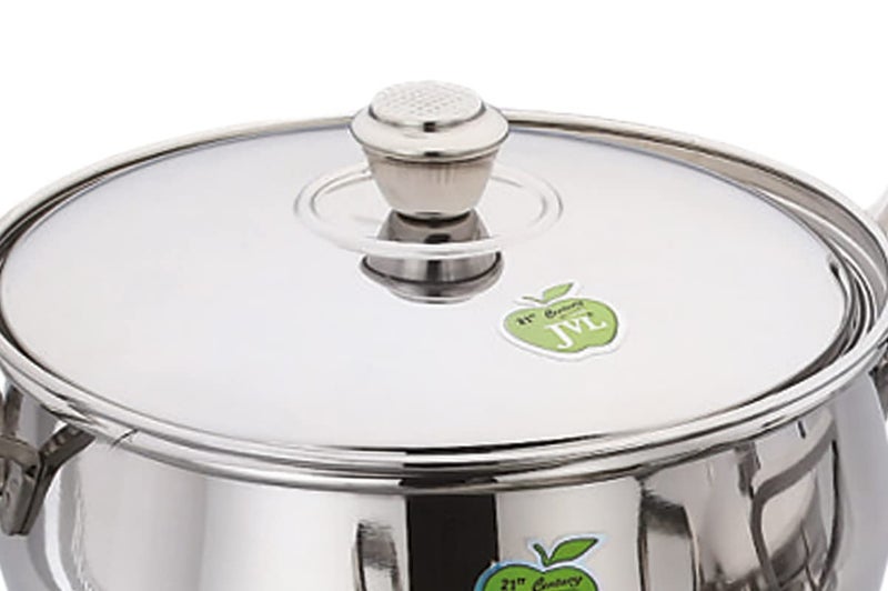 JVL Stainless Steel Cooking Pot/Handi with Lid & Handle Set 850, 1300, 2200 ml, 3-Piece, for Cooking, for Kitchen, and Serving, JVL-AP-P1 - Image 5