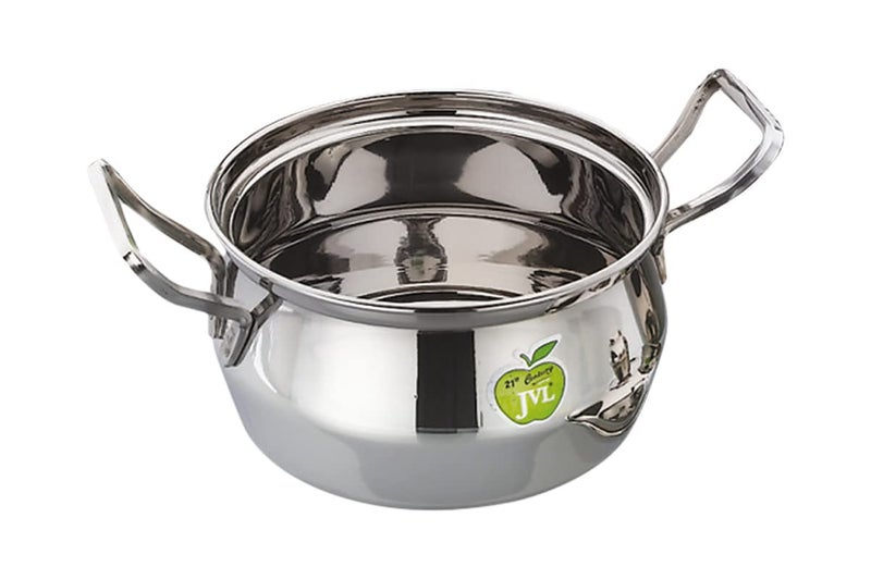JVL Stainless Steel Cooking Pot/Handi with Lid & Handle Set 850, 1300, 2200 ml, 3-Piece, for Cooking, for Kitchen, and Serving, JVL-AP-P1 - Image 3