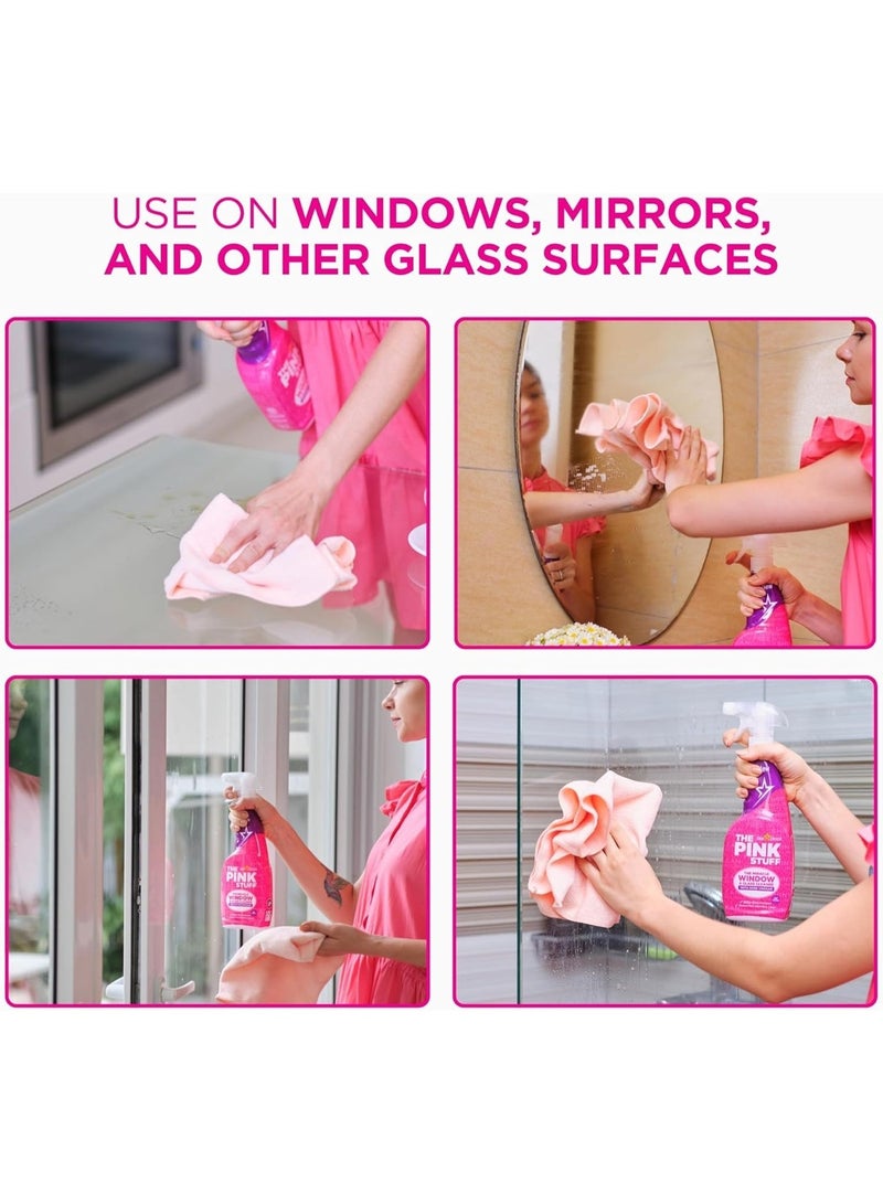 The Pink Stuff Glass & Window Cleaner with Rose Vinegar, Streak-Free Formula, Removes Dust & Grease, 750 ml - Image 2