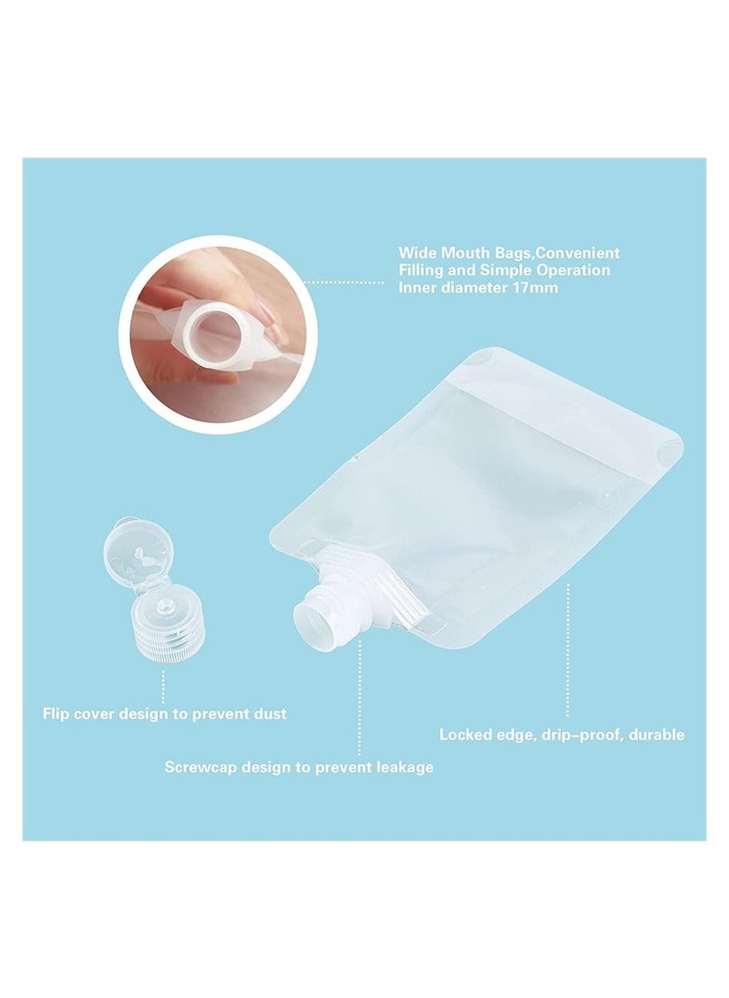 Y&D 15Pack Travel Pouches for Toiletries, TSA Approved Size Portable Containers, Stand Up Pouch, Leakproof Squeezable Bags Refillable Accessories Shampoo Conditioner Lotion Soap Liquids  - Image 2