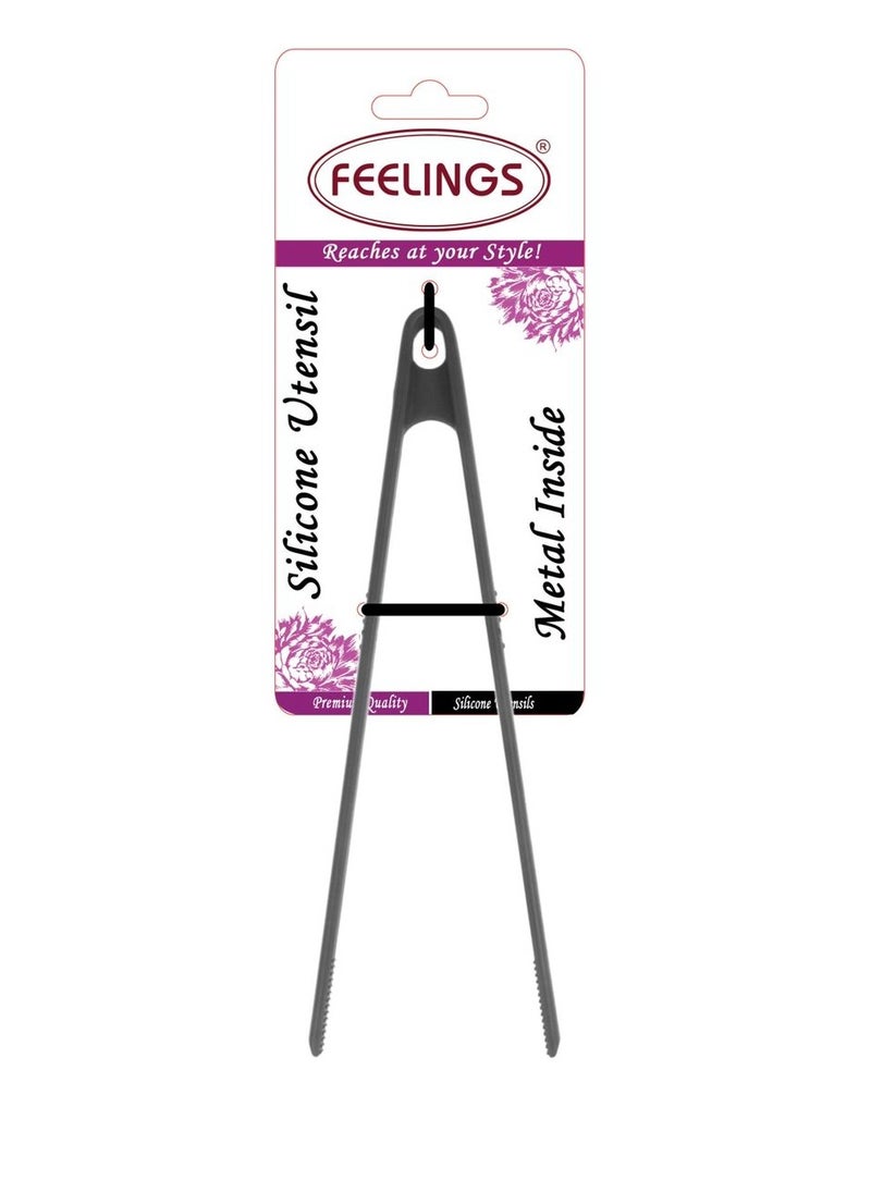 Feelings Silicone Tongs with Metal Inside Grey Color 30.5cm 