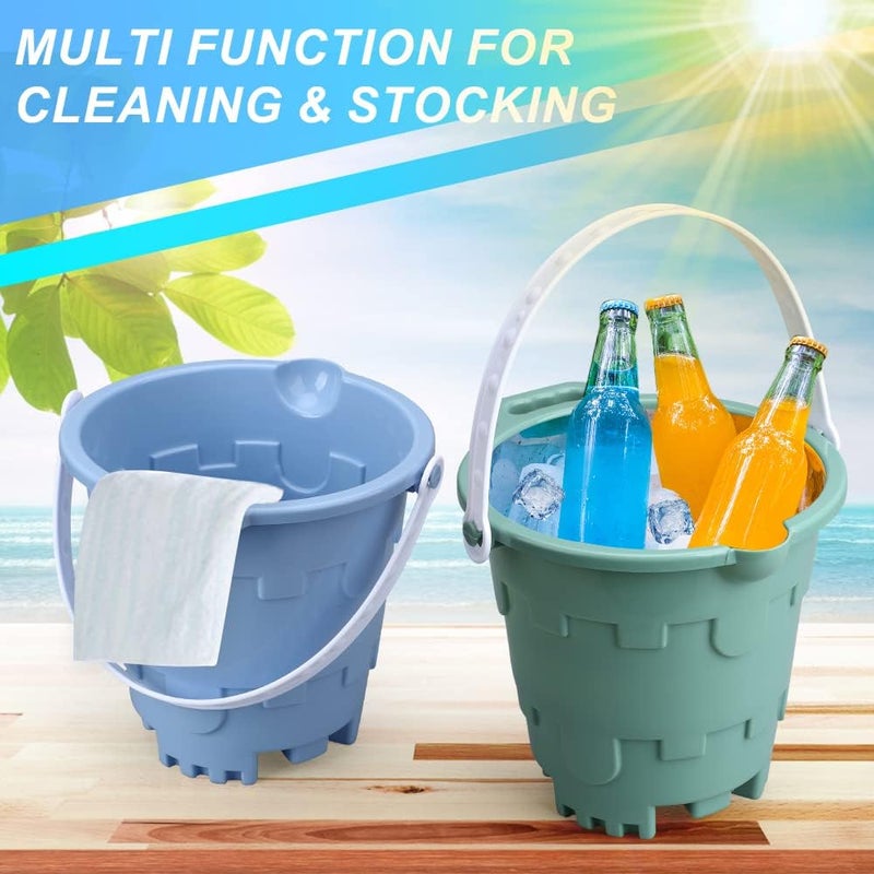 Anzmtosn Jumbo Avocado Castle Model Beach Gear 7" Large Sand Buckets Pails Beach Water Pool Gardening Bath Toy Environmentally ABS Durable Thick Plastic Complete Gift Set Bundle for Kids Boys Girls - Image 2