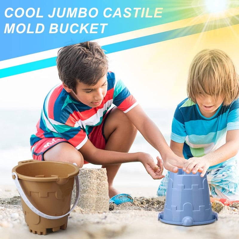 Anzmtosn Jumbo Avocado Castle Model Beach Gear 7" Large Sand Buckets Pails Beach Water Pool Gardening Bath Toy Environmentally ABS Durable Thick Plastic Complete Gift Set Bundle for Kids Boys Girls - Image 3