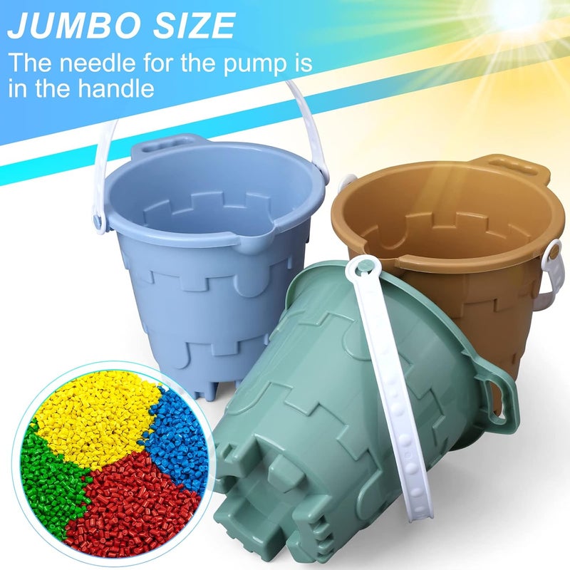 Anzmtosn Jumbo Avocado Castle Model Beach Gear 7" Large Sand Buckets Pails Beach Water Pool Gardening Bath Toy Environmentally ABS Durable Thick Plastic Complete Gift Set Bundle for Kids Boys Girls - Image 5