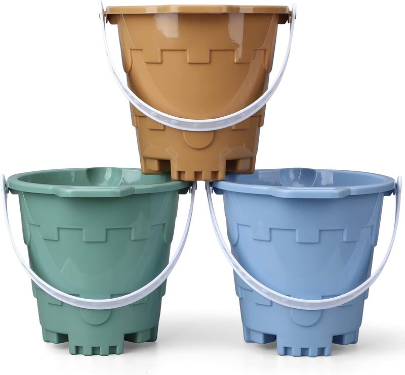 Anzmtosn Jumbo Avocado Castle Model Beach Gear 7" Large Sand Buckets Pails Beach Water Pool Gardening Bath Toy Environmentally ABS Durable Thick Plastic Complete Gift Set Bundle for Kids Boys Girls - Image 1