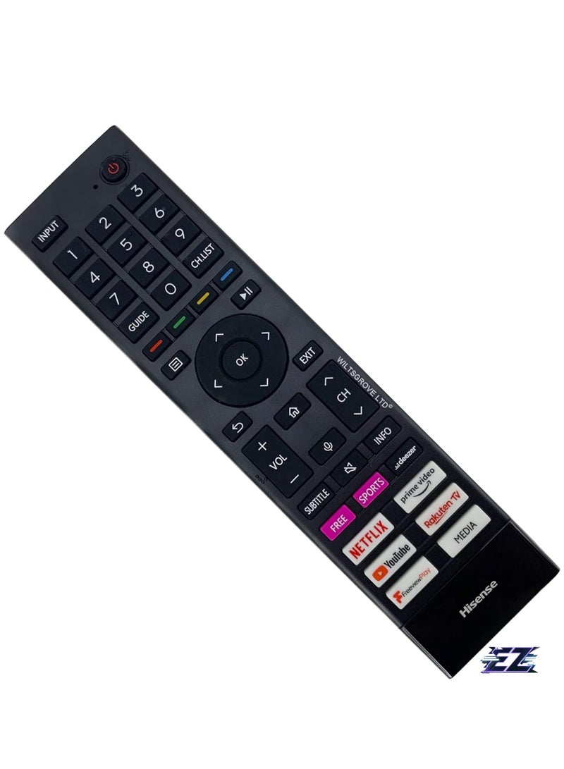 ELTRAZONE جهاز التحكم عن بُعد الصوتي الأصلي ERF3A80 لتلفاز Hisense T304493 HT304493 4K UHD الذكي - 43A6BGTUK 50A6EGTUK 55A6EGTUK 55A7GQTUK 55E77HQTUK 65A63HTUK 65A7GQTUK 85A66 BGTUK مع بطارية - Image 2