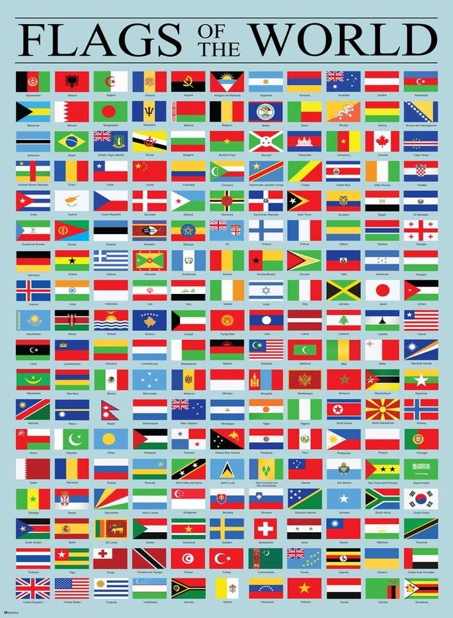 Poster Foundry Flags of the World Classroom Reference Chart National Countries Country Symbol Educational Teacher Learning Homeschool Display Supplies Teaching Aide Cool Wall Art Print 12x18 - Image 1