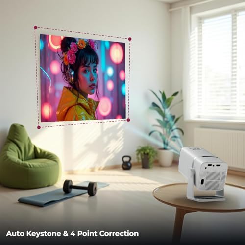 BIGASUO Yuva Go Plus, Full HD 1080p Native, Android/iOS Smart Home Projector 4k Ultra HD, Rotatable Design, Auto & 4D Keystone, etc, WiFi 6 & BT, Screen Mirroring (Bigasuo_W16) - Image 4