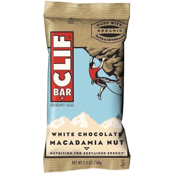 Clif Bar Energy Bar, White Chocolate Macadamia Nut, 2.4-Ounce Bars, Pack of 12