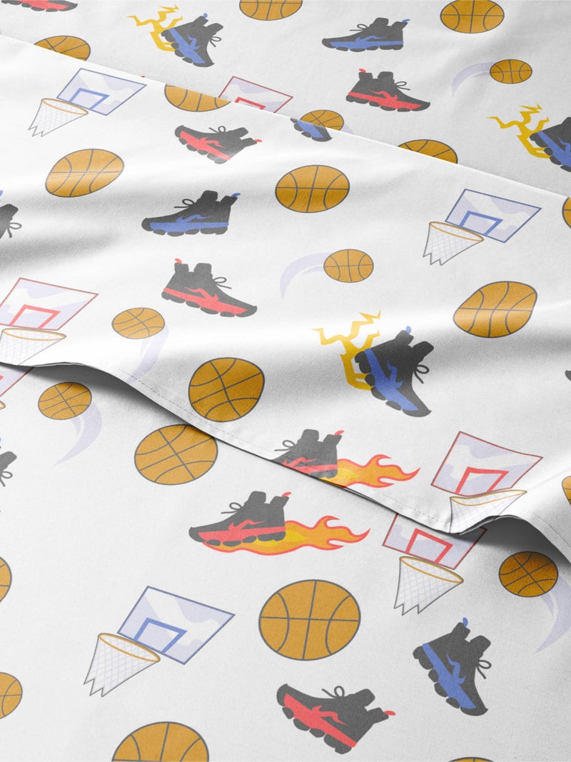CGK Unlimited Twin Size Basketball Sheets for Kids  3 Piece Basketball Bed Sheet Set  Sports ThemeD Bedding  UltraSoft  Cozy  Breathable  Machine Washable  Athlete Bed Set for Boys Girls Teens  Toddlers
