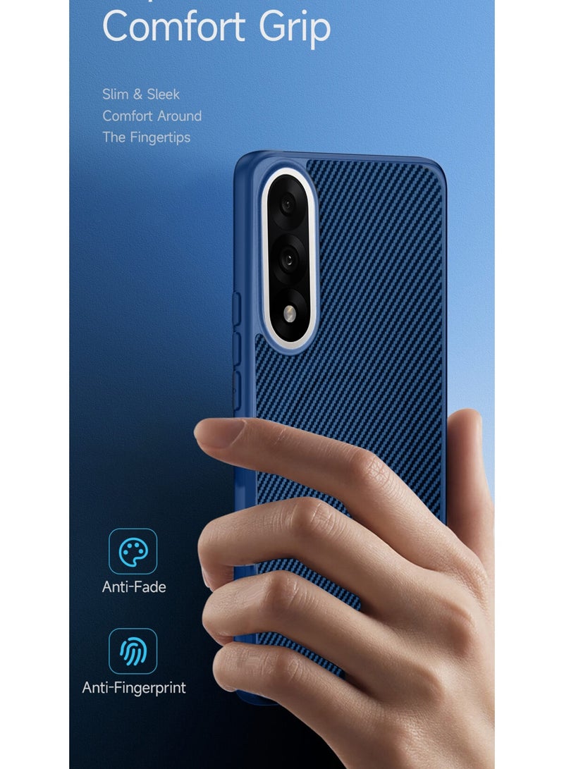 Wtech OnePlus Nord 5 5G 2025 Soft Silicone Carbon Fiber Magsafe Protective Back Case Cover (MCFPSN) - Navy Blue - Image 2