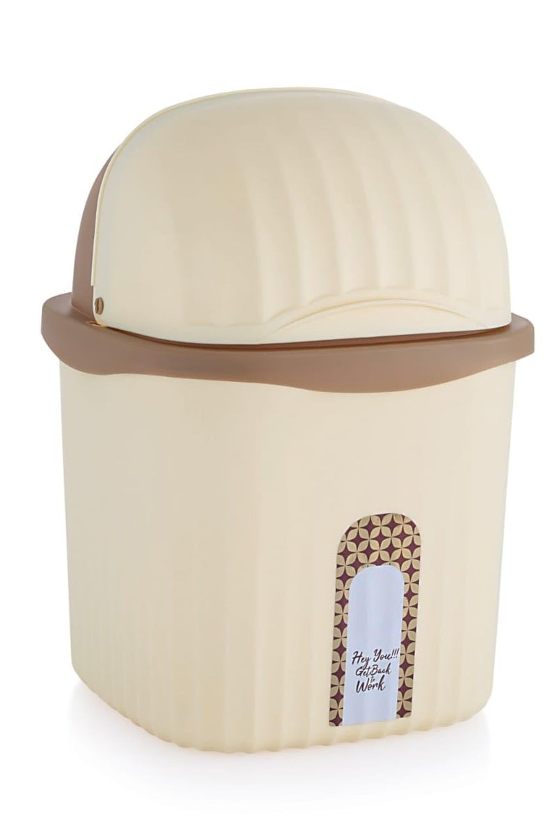 SBA PRIME Plastic Swing Lid Dustbin for Home Office Kitchen Bathroom Table Desk Garbage Waste Bin Small Size (Multicolor) - Image 1