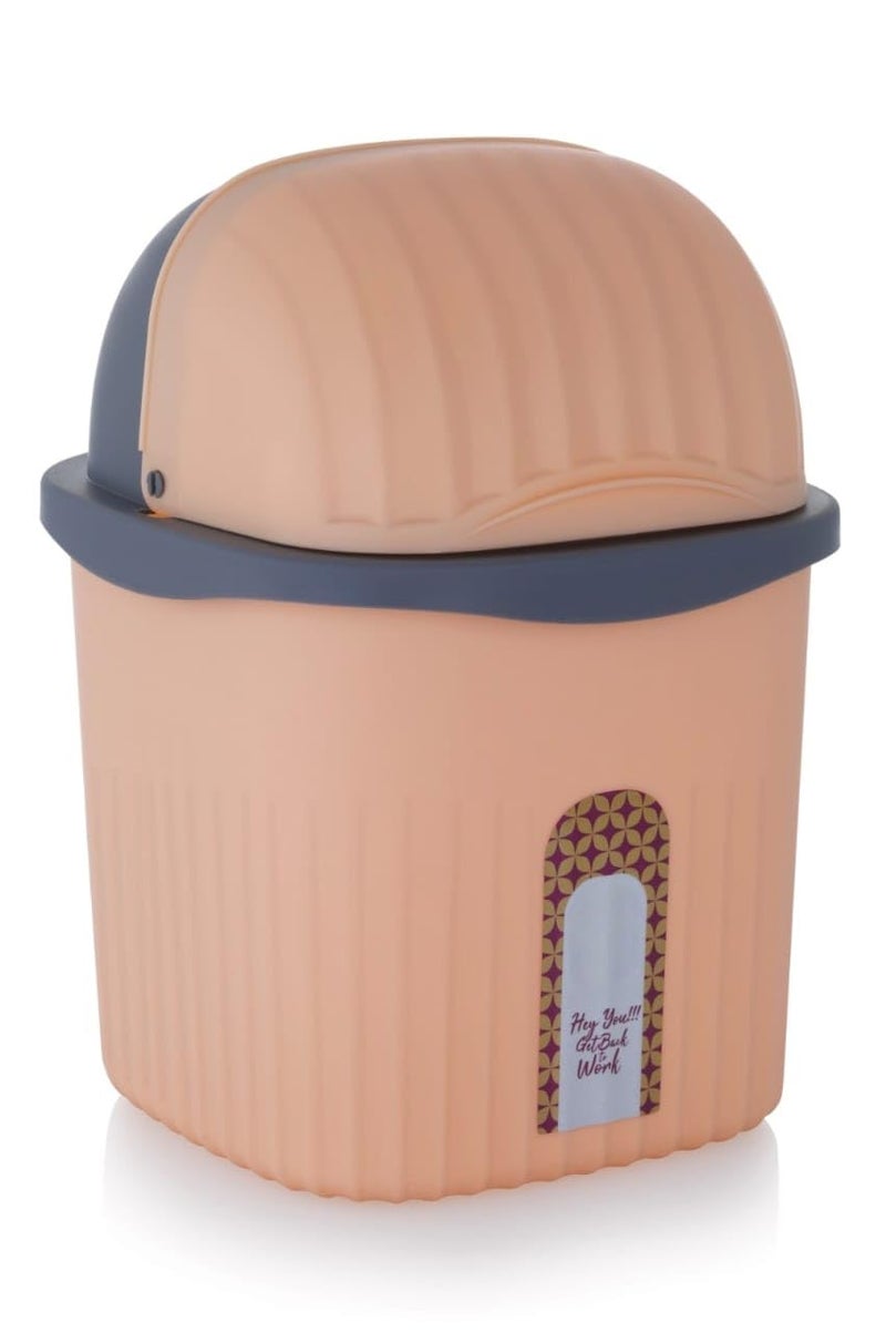 SBA PRIME Plastic Swing Lid Dustbin for Home Office Kitchen Bathroom Table Desk Garbage Waste Bin Small Size (Multicolor) - Image 2