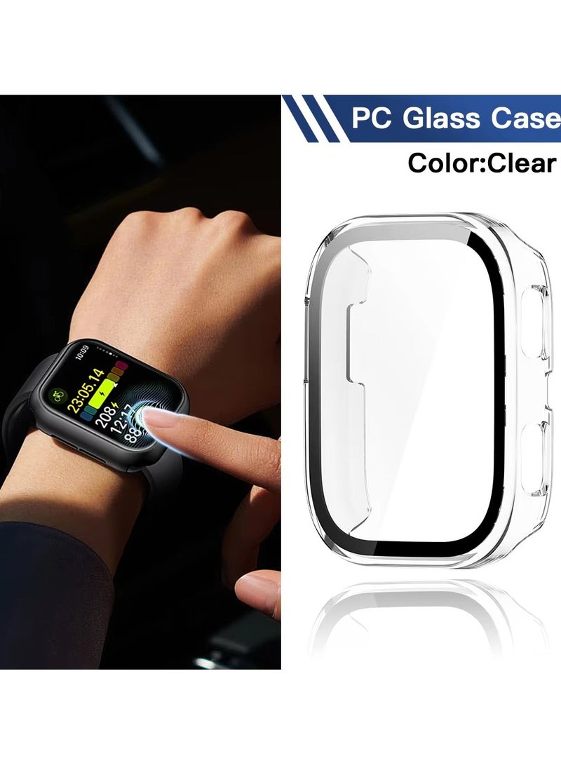 بيوينتي Amazfit BIP 6 خفف من الزجاج غطاء حماية + PC الصلب غطاء حماية الغطاء الواقي من الصدمات متوافق مع Amazfit BIP6 حامي الملحقات ( شفافة ) - Image 3