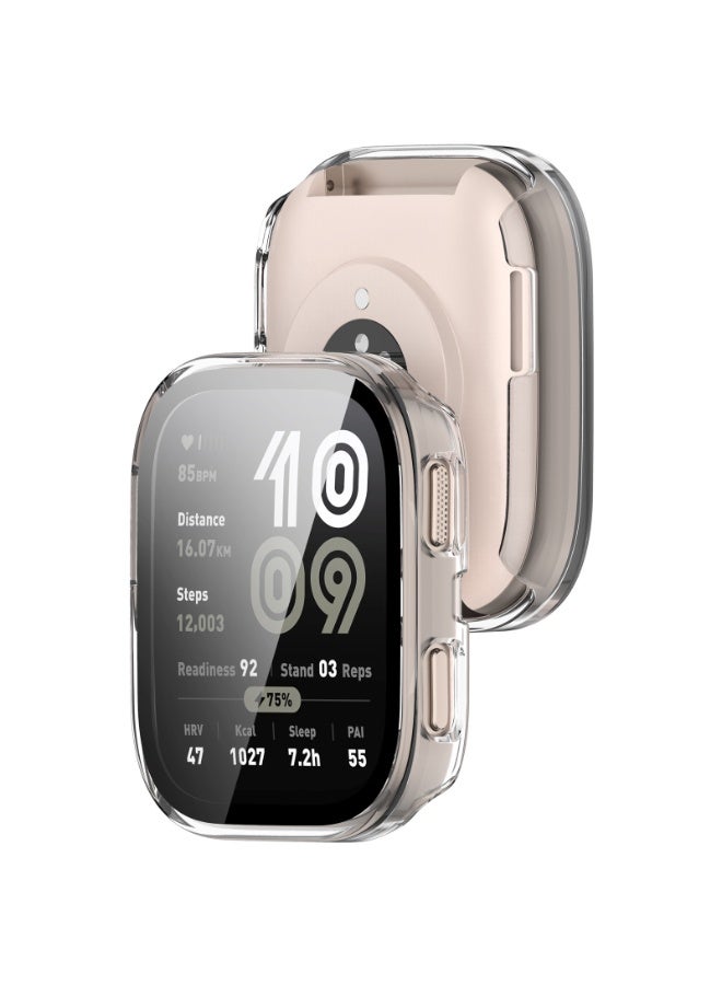 بيوينتي Amazfit BIP 6 خفف من الزجاج غطاء حماية + PC الصلب غطاء حماية الغطاء الواقي من الصدمات متوافق مع Amazfit BIP6 حامي الملحقات ( شفافة ) - Image 4