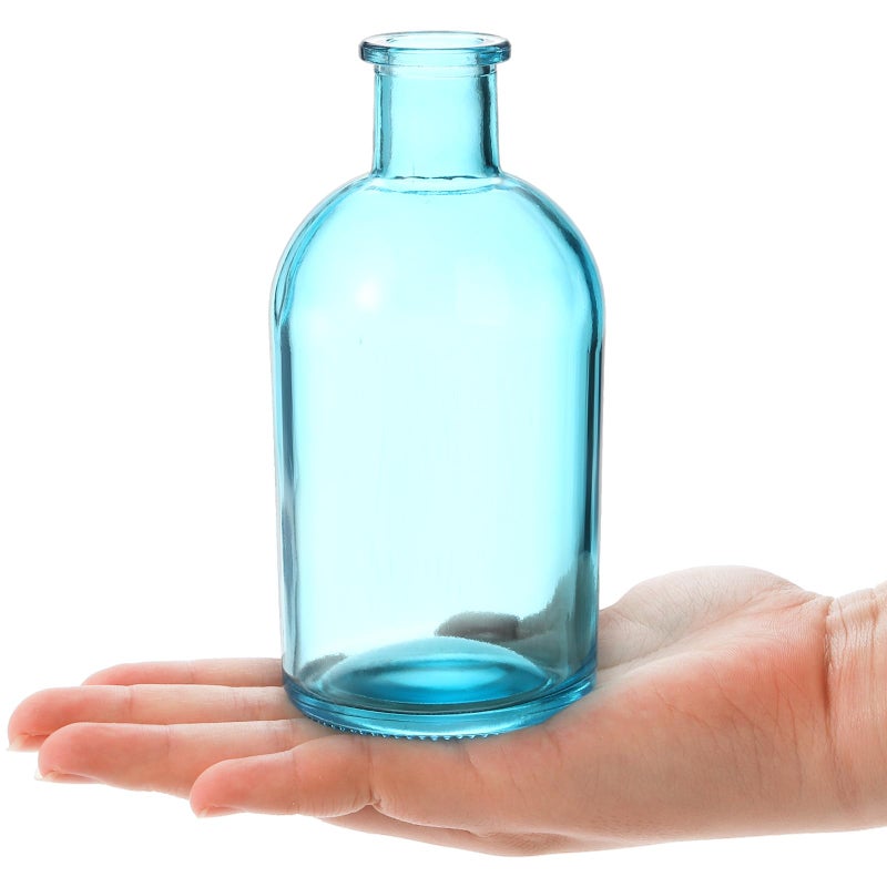 YOUEON 16 Pcs Blue Glass Bud Vases, 8 Oz Living Bud Vases, Small Vases for Flowers, Decorative Glass Bottles, Vintage Flower Vases for Table Centerpiece, Wedding Reception, Home Decor, Office - Image 4