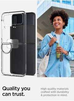 Spigen Thin Fit Ring My Sketch for Samsung Galaxy Flip 4 Case Cover - Crystal Clear  - Image 3