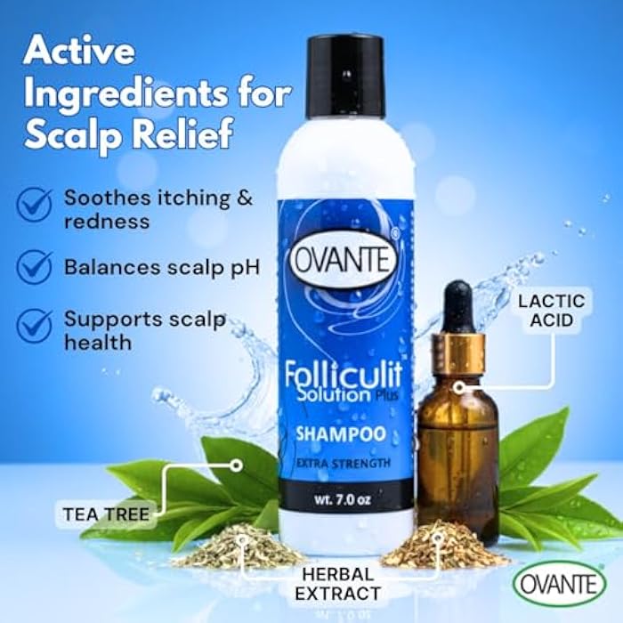Ovante Folliculiti Shampoo for Men & Women with Scalp Folliculitis, Greasy Hair, Itchy & Flaky Scalp, Extra Strength Folliculitis Treatment Shampoo - 7 fl. oz. - Image 5