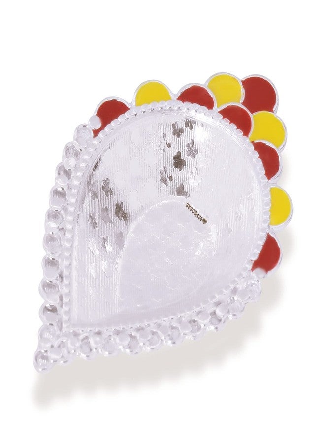 Osasbazaar Fancy Silver Diya, Silver Deepak with red and Yellow Meenakari for Diwali Puja, Home Temple and Gifting - 90%-92.5% Pure - Image 2