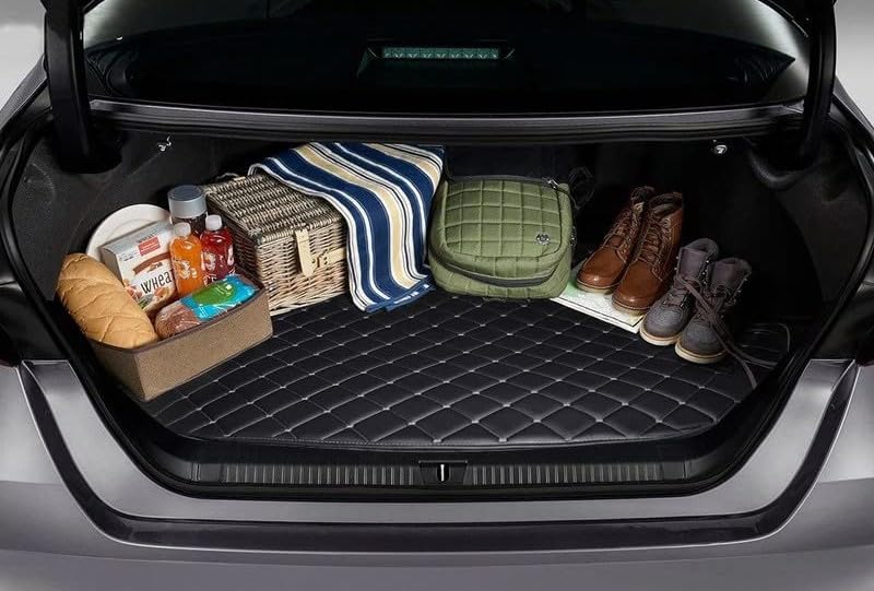 CHIRON Boot Compatible with Mahindra XEV 9e Custom Fitted Faux Leather Boot Antiskid Car Floor Mats - Black with Beige Thread - Image 4