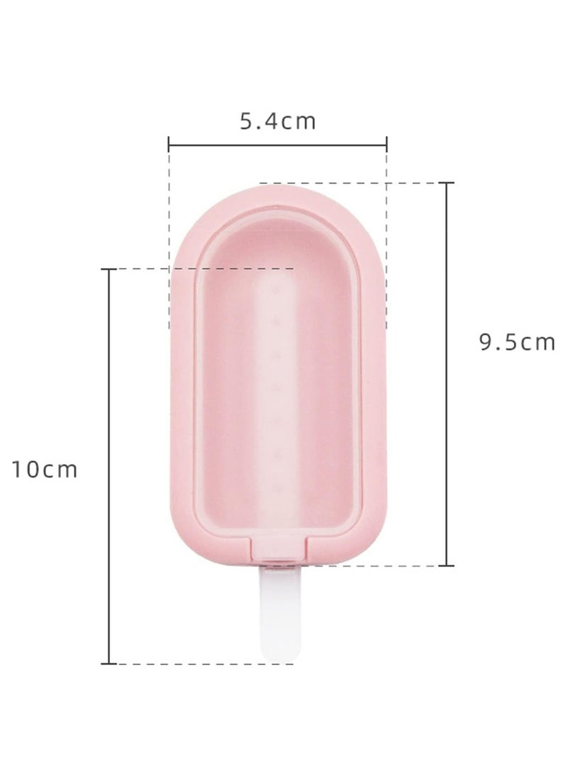 Oasisgalore - 4 Pieces Ice Cream Moulds with Sticks, Reusable Silicone Ice Lolly Molds, Mini Ice Cream Maker with Non-Spill Lid, BPA Free Popsicle Molds Set, DIY Homemade Dessert Mould - Image 1