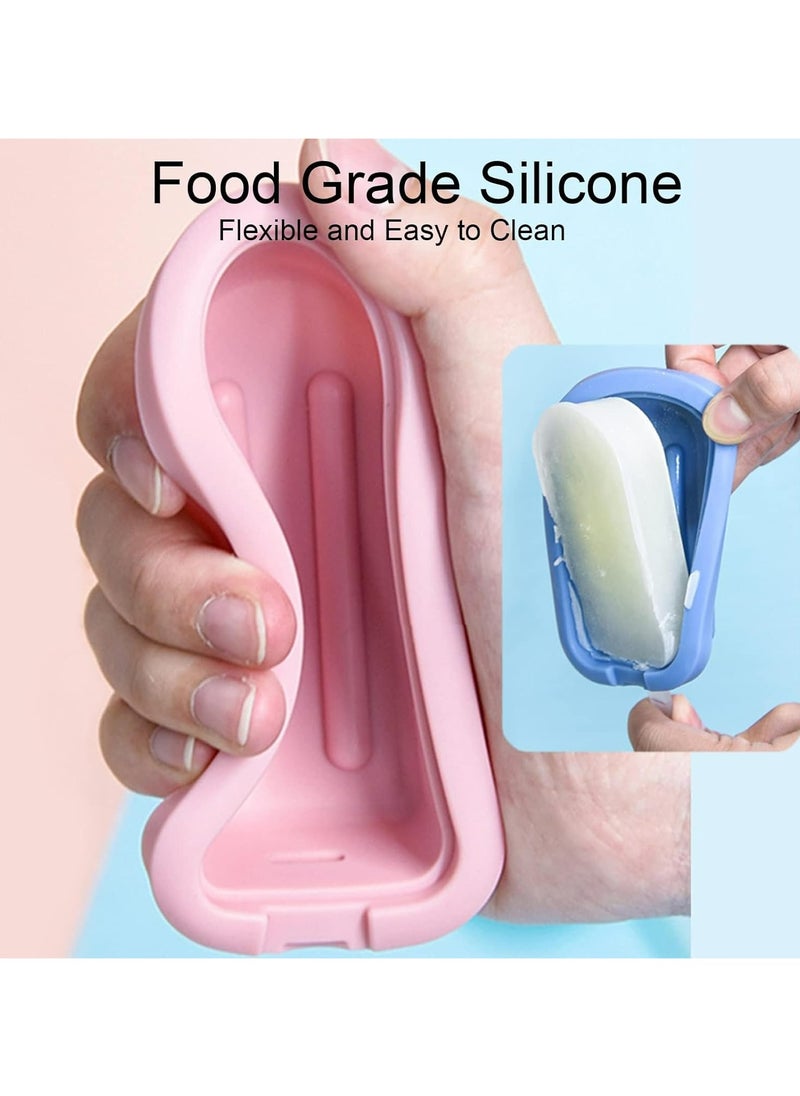 Oasisgalore - 4 Pieces Ice Cream Moulds with Sticks, Reusable Silicone Ice Lolly Molds, Mini Ice Cream Maker with Non-Spill Lid, BPA Free Popsicle Molds Set, DIY Homemade Dessert Mould - Image 1