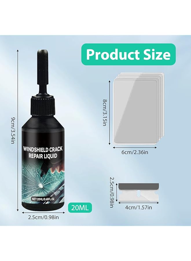 Excefore Crack Repair Kit, Diy Car Windshield Repair Kit, Upgrade Windshield Crack Repair Kit, For Bulls Eyes Star Half Moon Long Crack Combination Repairment (2 Set) - Image 3
