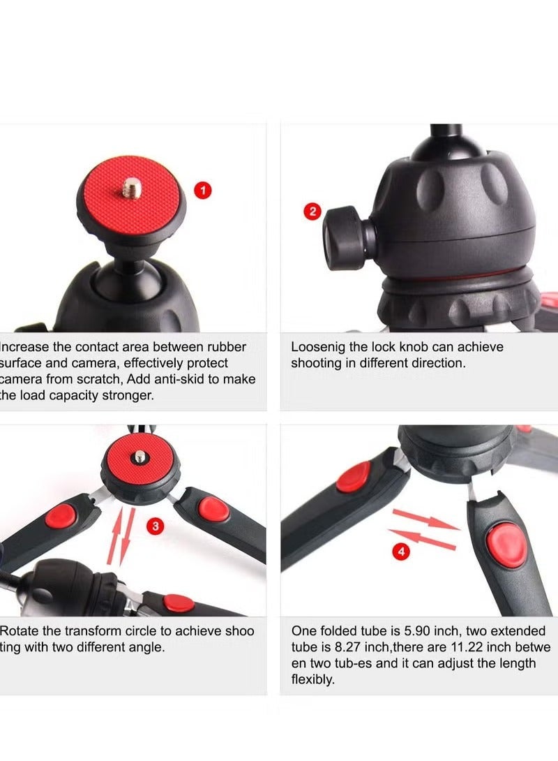 Jmary MT35 Mini Tripod Compact Desk Tripod for Camera Lightweight Table Top Stand 2-section Black - Image 3