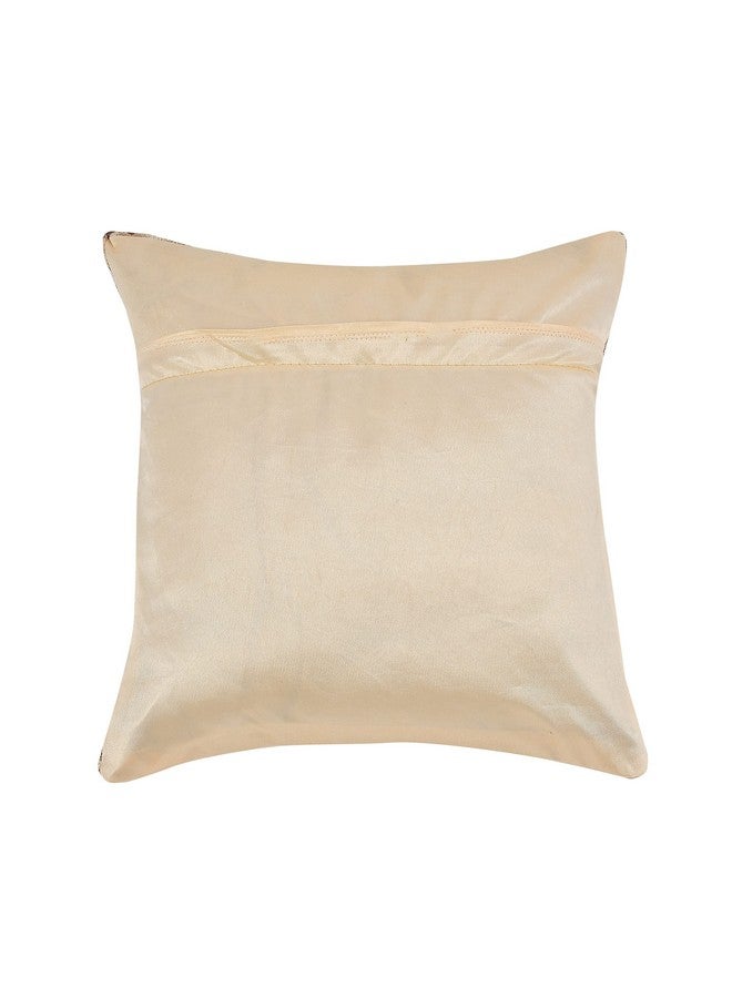 DECOMIZER DECOMIZER Jacquard Geomteric Cushion Covers 16 Inch X 16 Inch Set Of 5 Ethnic Motifs 240 TC Cushion Covers,Design- Plus,Color- Beige - Image 5