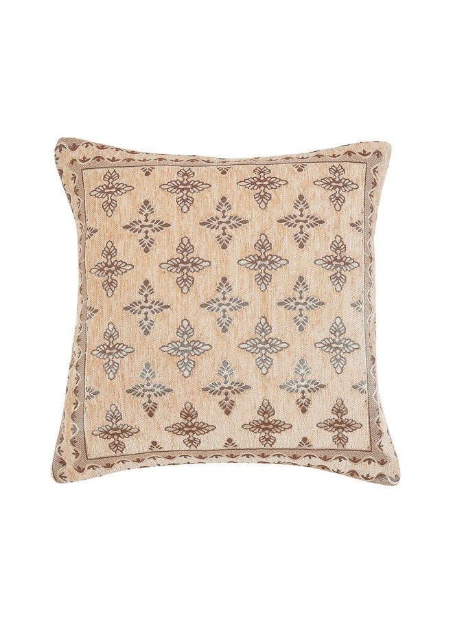 DECOMIZER DECOMIZER Jacquard Geomteric Cushion Covers 16 Inch X 16 Inch Set Of 5 Ethnic Motifs 240 TC Cushion Covers,Design- Plus,Color- Beige - Image 3