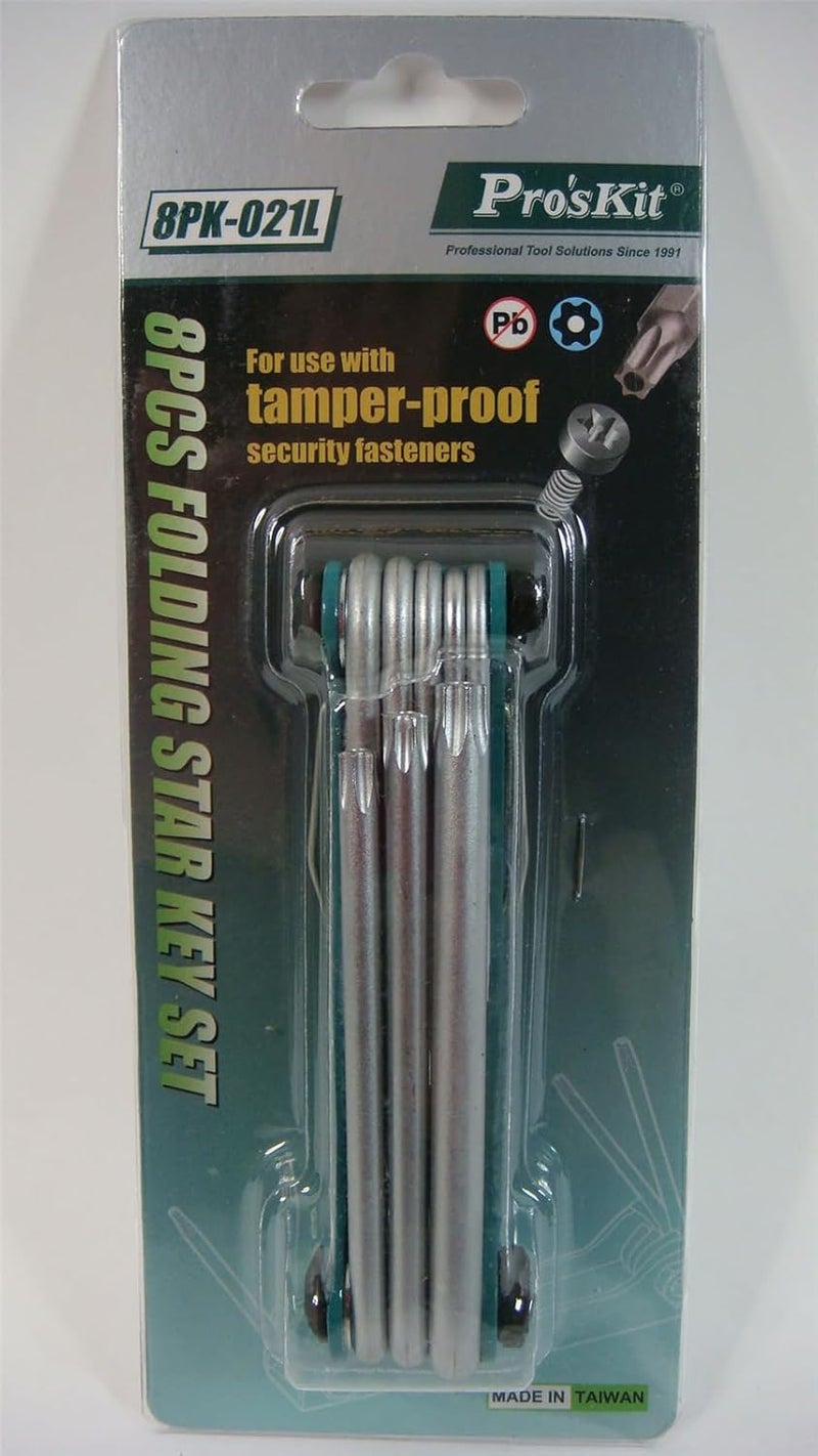 Proskit 8PK021L 8 Pcs Folding Tamperproof Star Key Wrench Set - Image 5