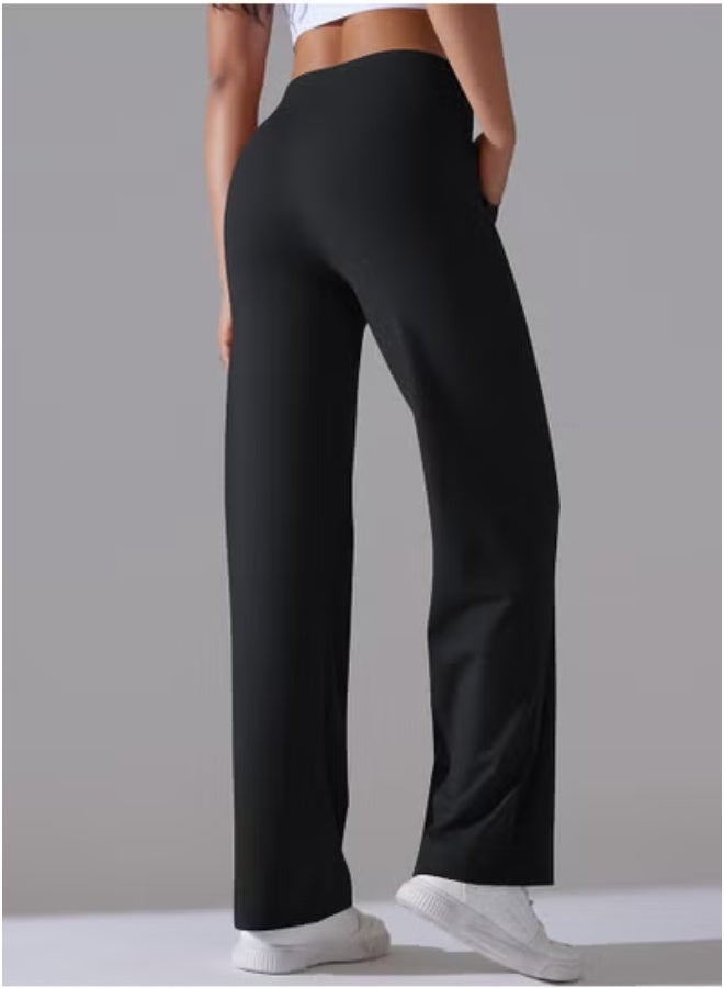 ريدمابليتيك بنطلون رياضي فضفاض واسع الساق بتسع نقاط وخصر مرتفع ومطاطي قابل للتنفس وجيب كاجوال للجري واللياقة البدنية واليوغا - Image 5