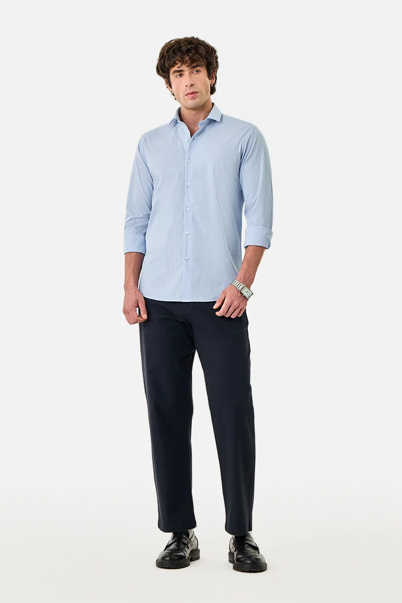 SNITCH Slim Fit Stretch Gingham Check Shirt