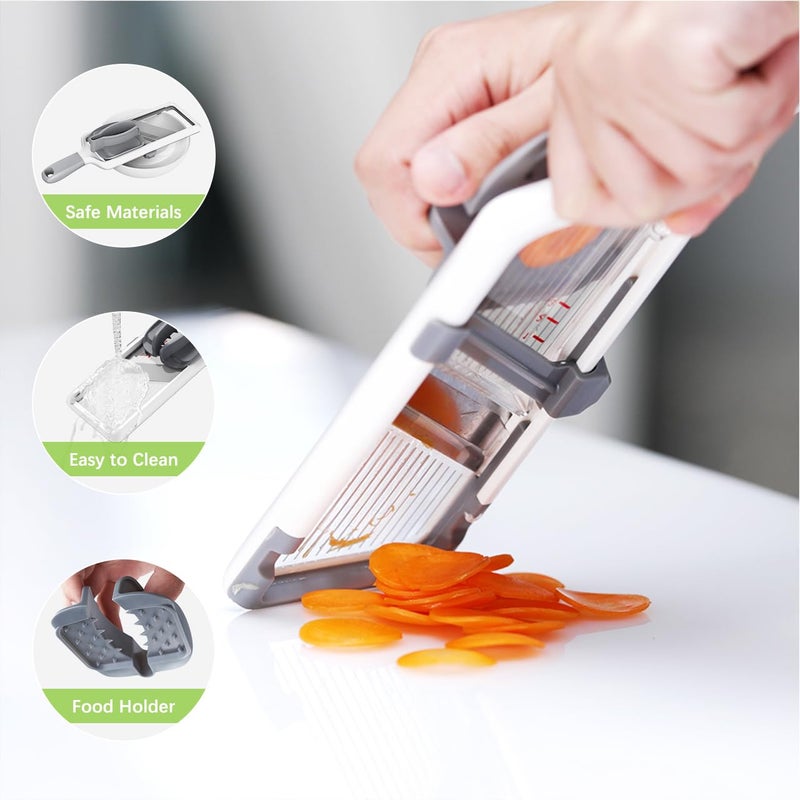 YAMJUG Multi Handheld Mandoline Slicer - Adjustable Stainless Steel Blade, Slicer Vegetable Cutter with Comfort Grip, Safety Features, Easy to Clean, Slicers for Fruits and Vegetables - Image 4