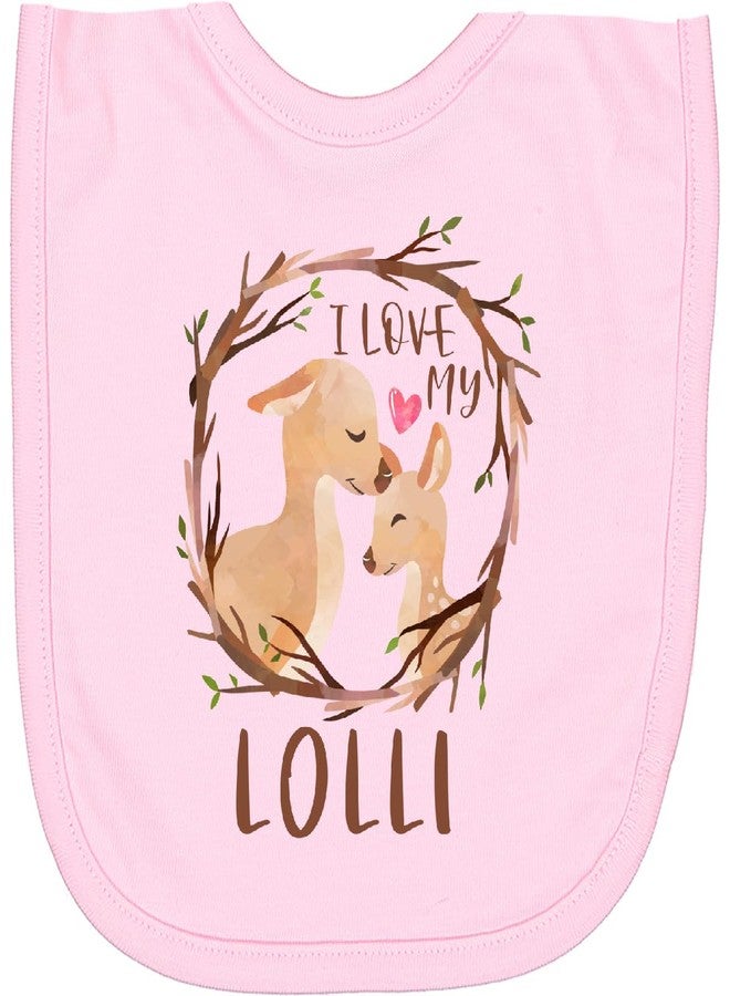 inktastic I Love My Lolli Newborn Bib Pink 48aae - Image 1