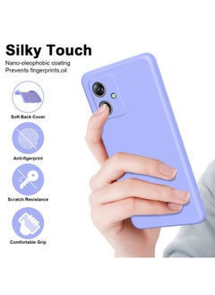 ICARLUS For Motorola Moto G54 5G Case Slim Liquid Silicone Protective Cover Purple  - Image 4
