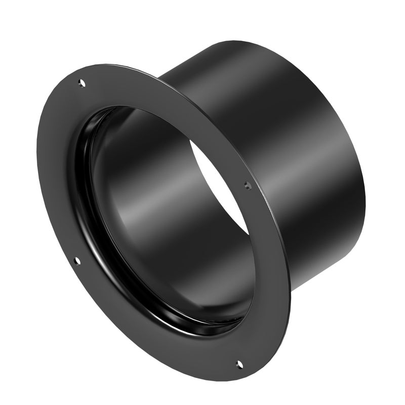 6 Inch Duct Connector, HG Power 150mm Plastic Straight Pipe Flange for 6" Ducting Pipes Hoses Heating Cooling HVAC Ventilation Use, Black