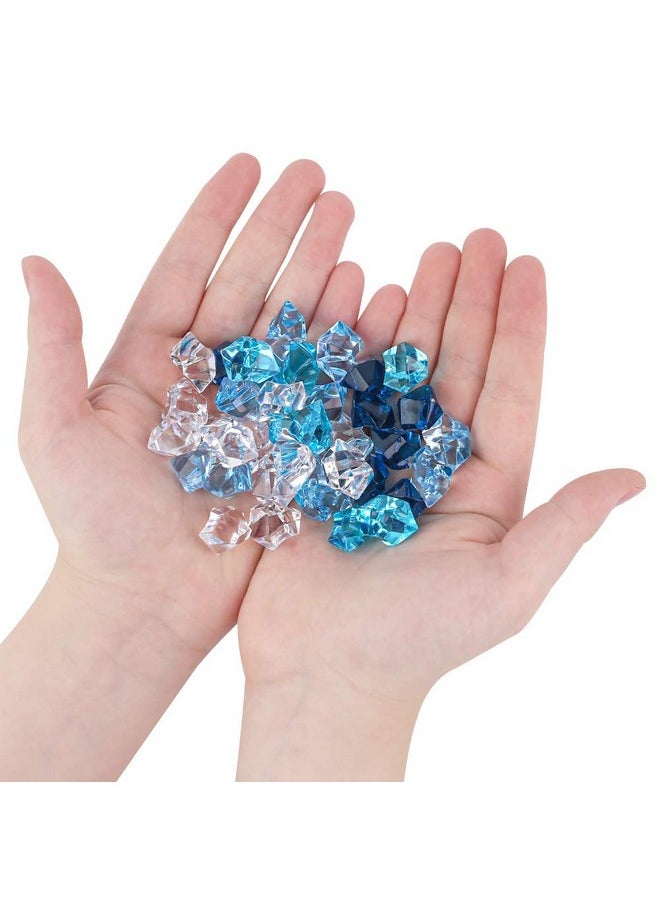 DomeStar - 150Pcs Premium Blue Fake Ice, Acrylic Ice Rocks Plastic Rocks Acrylic Stones Crushed Ice Cubes Diamonds Gems For Christmas Vase Fillers Winter Decoration - Image 1