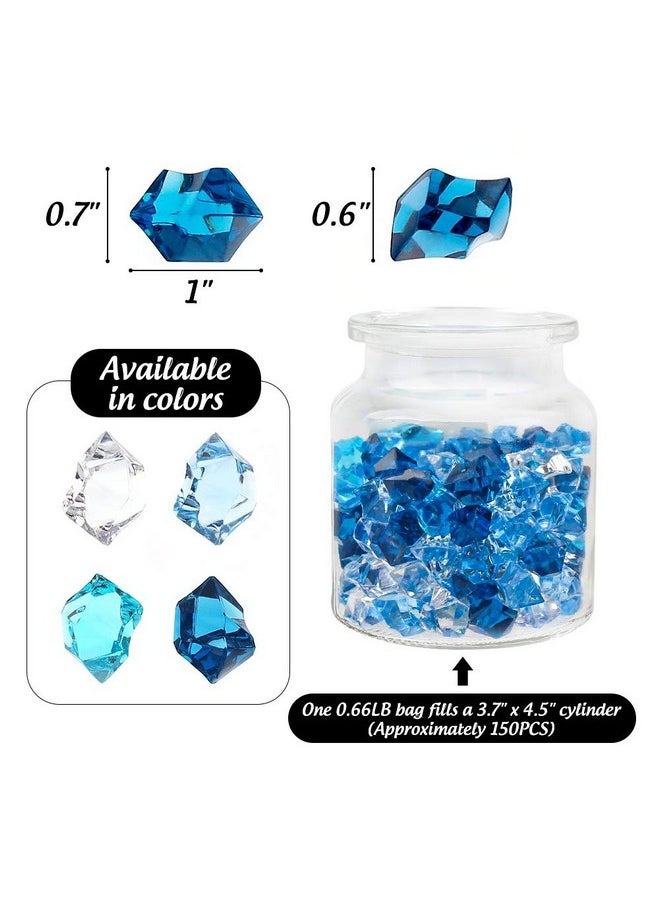 DomeStar - 150Pcs Premium Blue Fake Ice, Acrylic Ice Rocks Plastic Rocks Acrylic Stones Crushed Ice Cubes Diamonds Gems For Christmas Vase Fillers Winter Decoration - Image 1