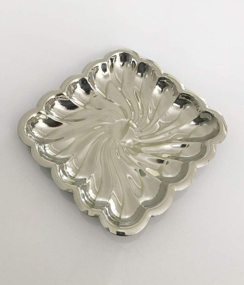 NJ Designer Salad Server Plate Tray Platter Dish, Dry Fruit Platter, Appetizer or Starter Platter, Designer Tray for Home Restaurant Use: 21 x 21 cm - Image 2
