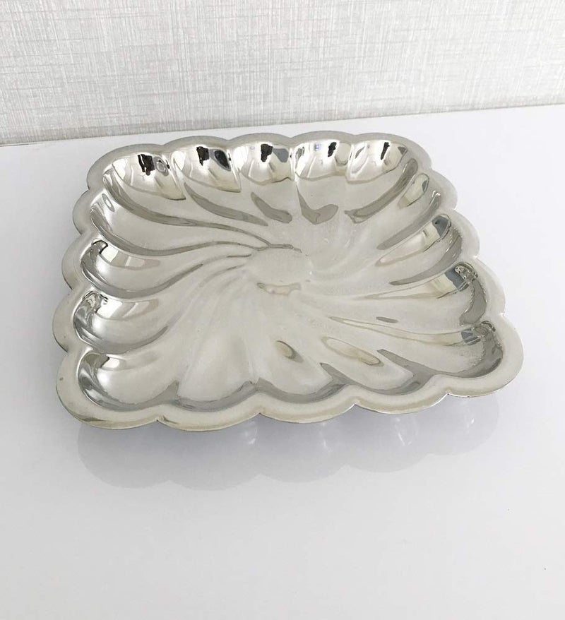 NJ Designer Salad Server Plate Tray Platter Dish, Dry Fruit Platter, Appetizer or Starter Platter, Designer Tray for Home Restaurant Use: 21 x 21 cm - Image 3