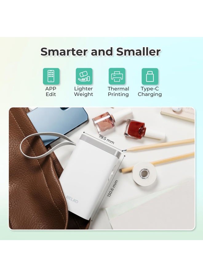 Nelko Label Maker Machine with Tape, P21 Bluetooth Label Printer with 3 Tapes, Wireless Mini Label Makers with Multiple Templates Icon Font Custom for School Office Home, White - Image 4