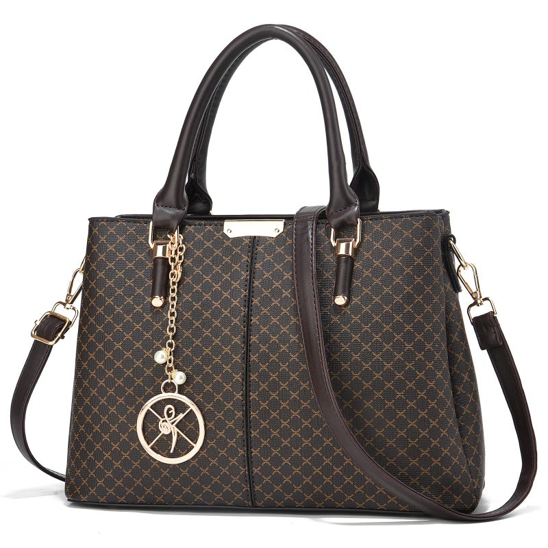 KURGOOL Purse and Handbags for Women, 3 Zip Compartments Tote Bag Designer Shoulder Purse Top Handle Satchel Bags - Image 1