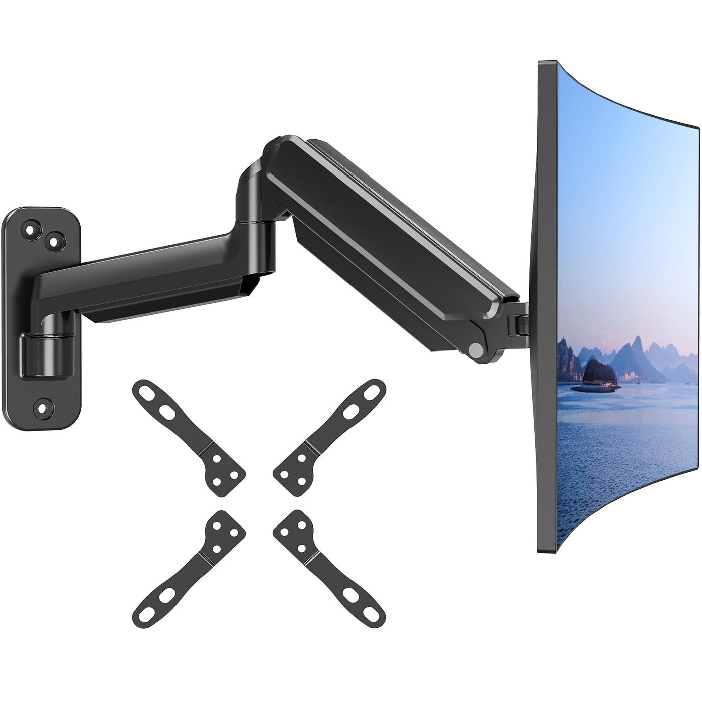MOUNT PRO Monitor Wall Mount for Max 35 inch264lbs Flat Curved Screens Premium Heavy Duty Single Monitor Arm Full Motion Ultrawide Wall Mount with VESA Extension Kit VESA Mount 200x200mm