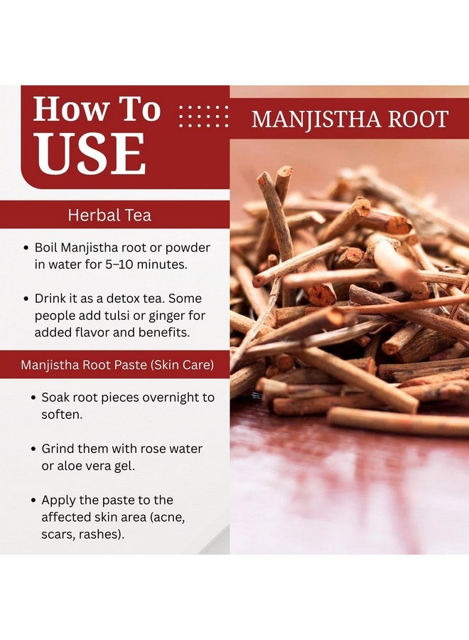 BrijBooti عصي جذر مانجيستا العضوية من بريجبوتي (150 جرام) - عصا مانجيستا المجففة لدعم البشرة والشعر والمفاصل والمناعة | روبيّا كورديفوليا | مادير هندي | معتمد من FSSAI و GMP و ISO - Image 3