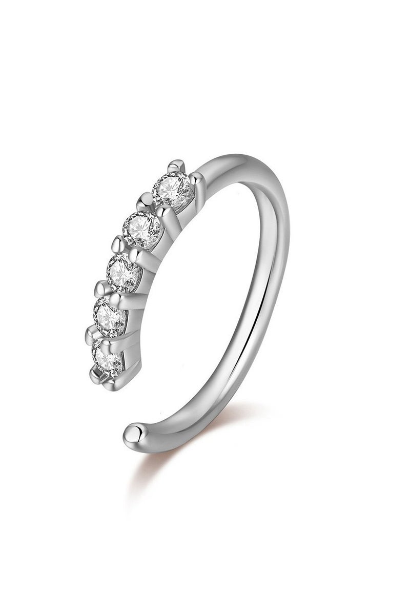 Manhua 3-piece set of mini zircon nose clips,5-diamond super flash ring nose nails without drilling - Image 4