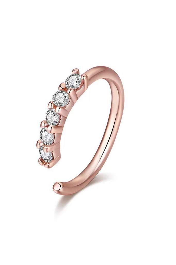 Manhua 3-piece set of mini zircon nose clips,5-diamond super flash ring nose nails without drilling - Image 3