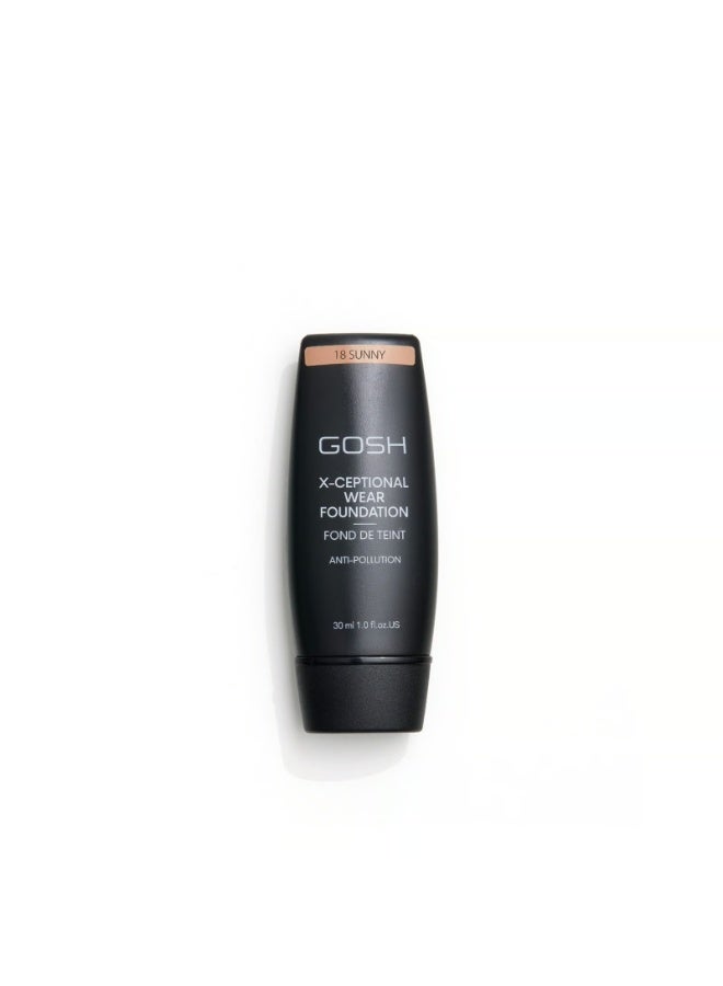 Gosh X-Ceptional Wear Foundation 18 Sunny 30ml - Image 1