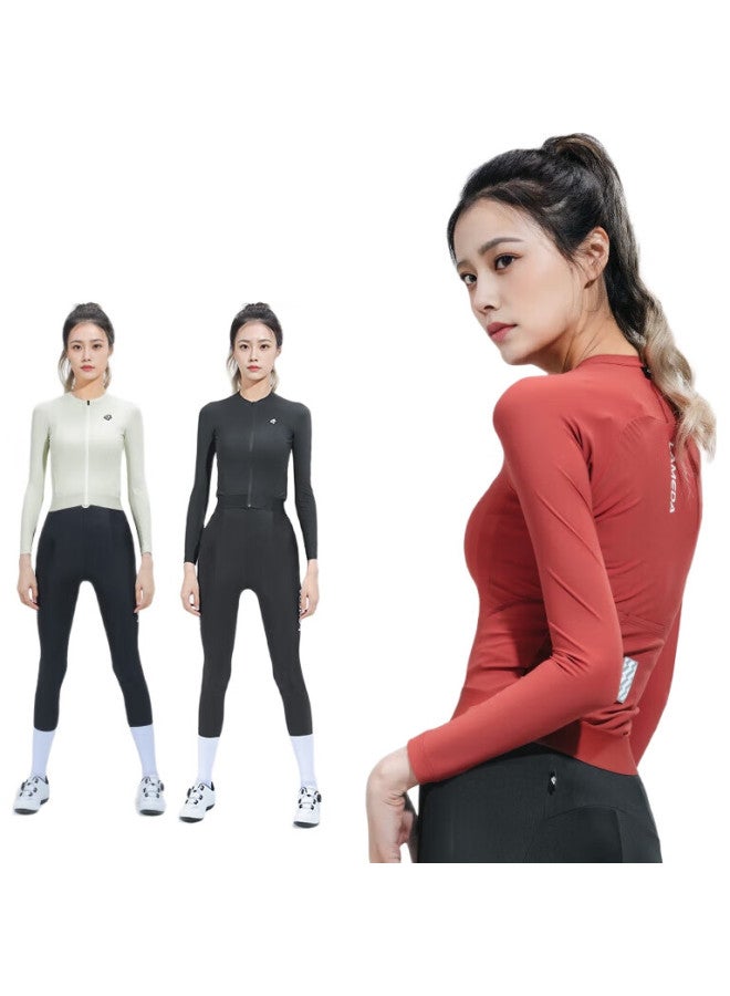 Lampada Lanpada Women'S Long-Sleeve Cycling Jersey, Sun Protection, Slimming, Summer, Road And Mountain Bike, Fashionable Thin Top, Flowing Cloud White, Size L - Image 3