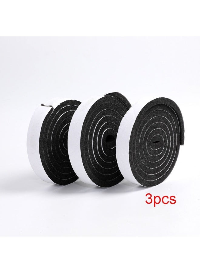 Foam Weather Seal Strip for Sliding Windows, Doors Frame Side, Pile Self Adhesive Window Seal Tape for Door Draft Stopper, SoundProof Winter Insulation, Size (10mm*15mm*2m)Volume 3 BLACK - Image 1